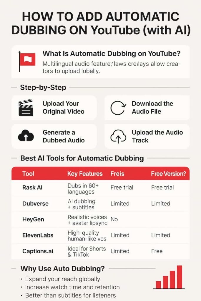 Automatic Dubbing on YouTube